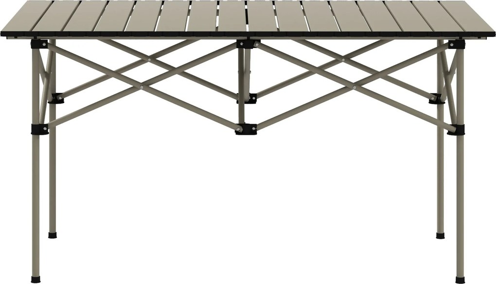 Outsunny Összecsukható Kempingtábla Roll-Up Asztallap X-Frame Kerti Asztal Alumínium Könnyű Két Személyes Oldal Asztal Összecsukható Asztal Kertbe Erk