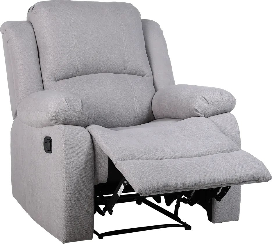 Pihentető fekvőszék, világos szürke szövet, ASKOY NEW