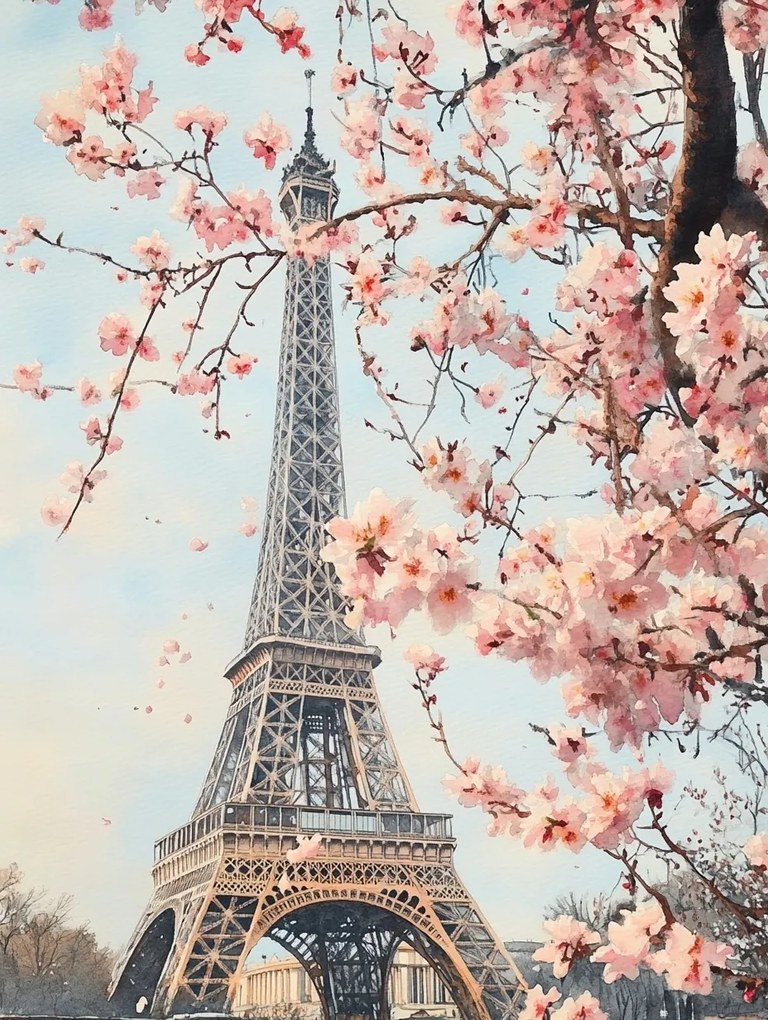 Vászonkép Canvas Város Párizs Franciaország Eiffel-torony Tavasz 60x80