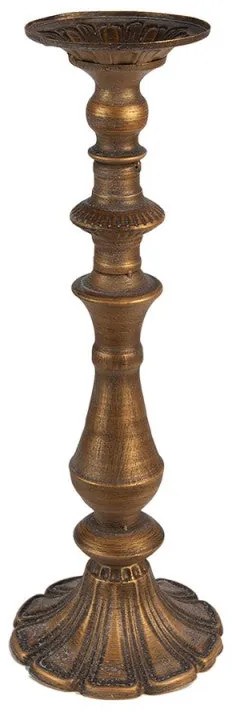 Vintage bronz színű fém gyertyatartó 15x43 cm