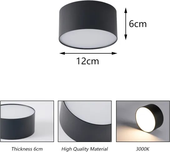 BRILAGI - LED kültéri mennyezeti lámpatest FORIS LED/14W/230V átm. 12 cm fekete IP44
