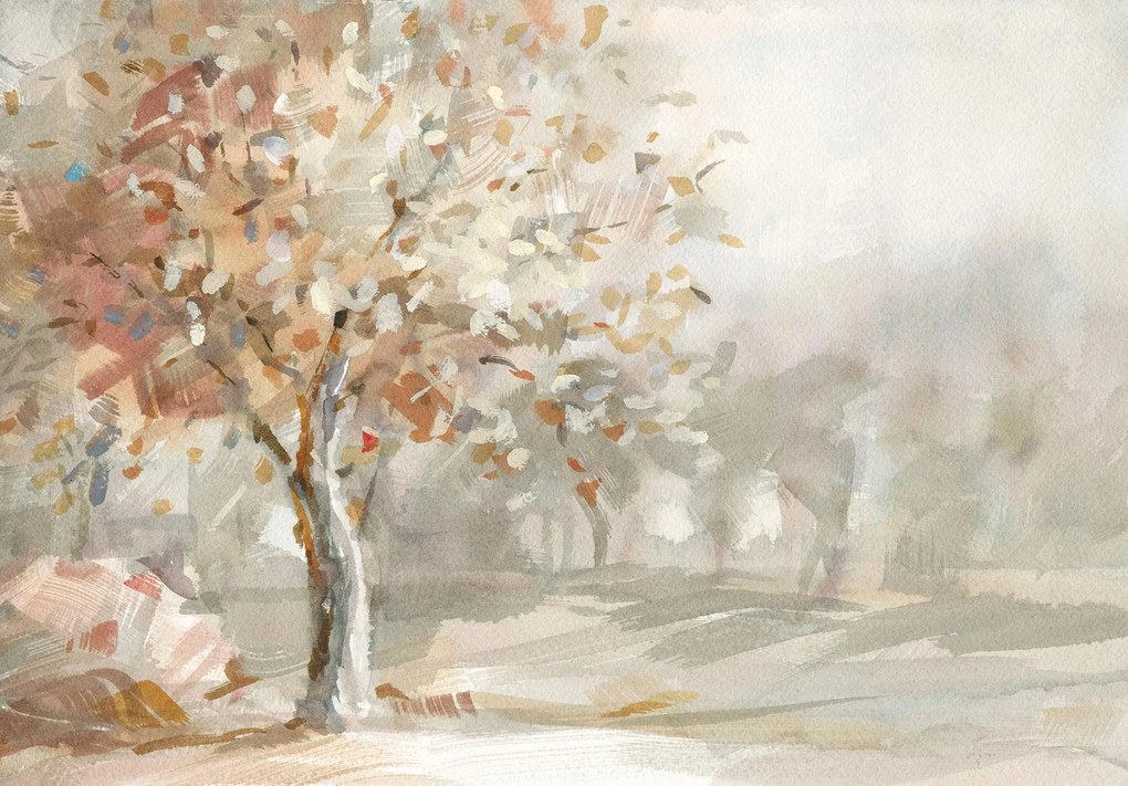 Fotótapéta falra flizelin, mint egy festett kép erdő fa Ragasztó