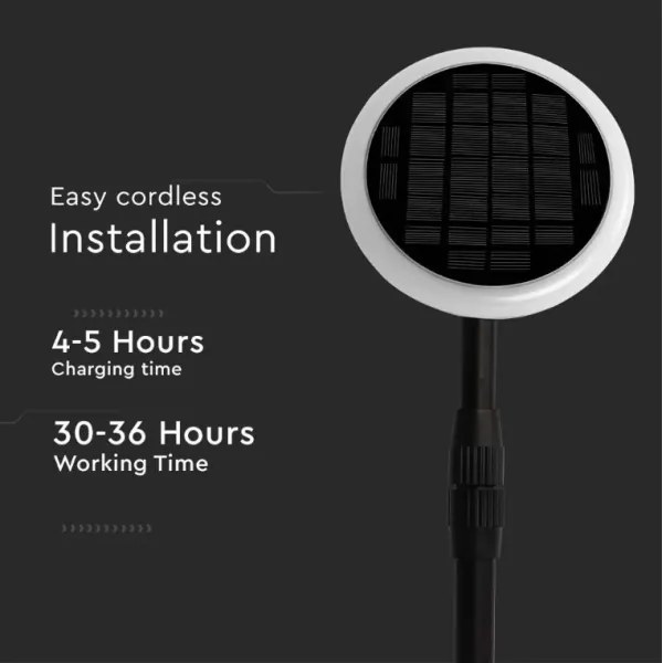 LED Állítható napelemes lámpa GARDEN LED/8W/5V 60-129 cm 4000K IP65