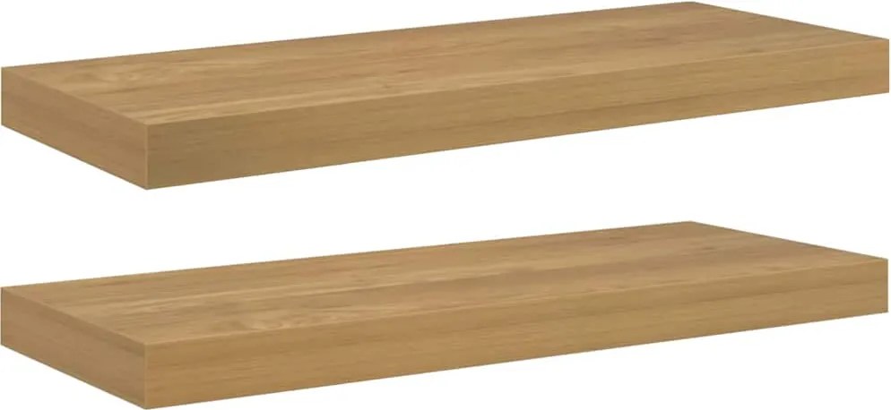vidaXL Falpolc Falra szerelhető 2 pcs Barna 50 x 23 x 4 cm Faanyag