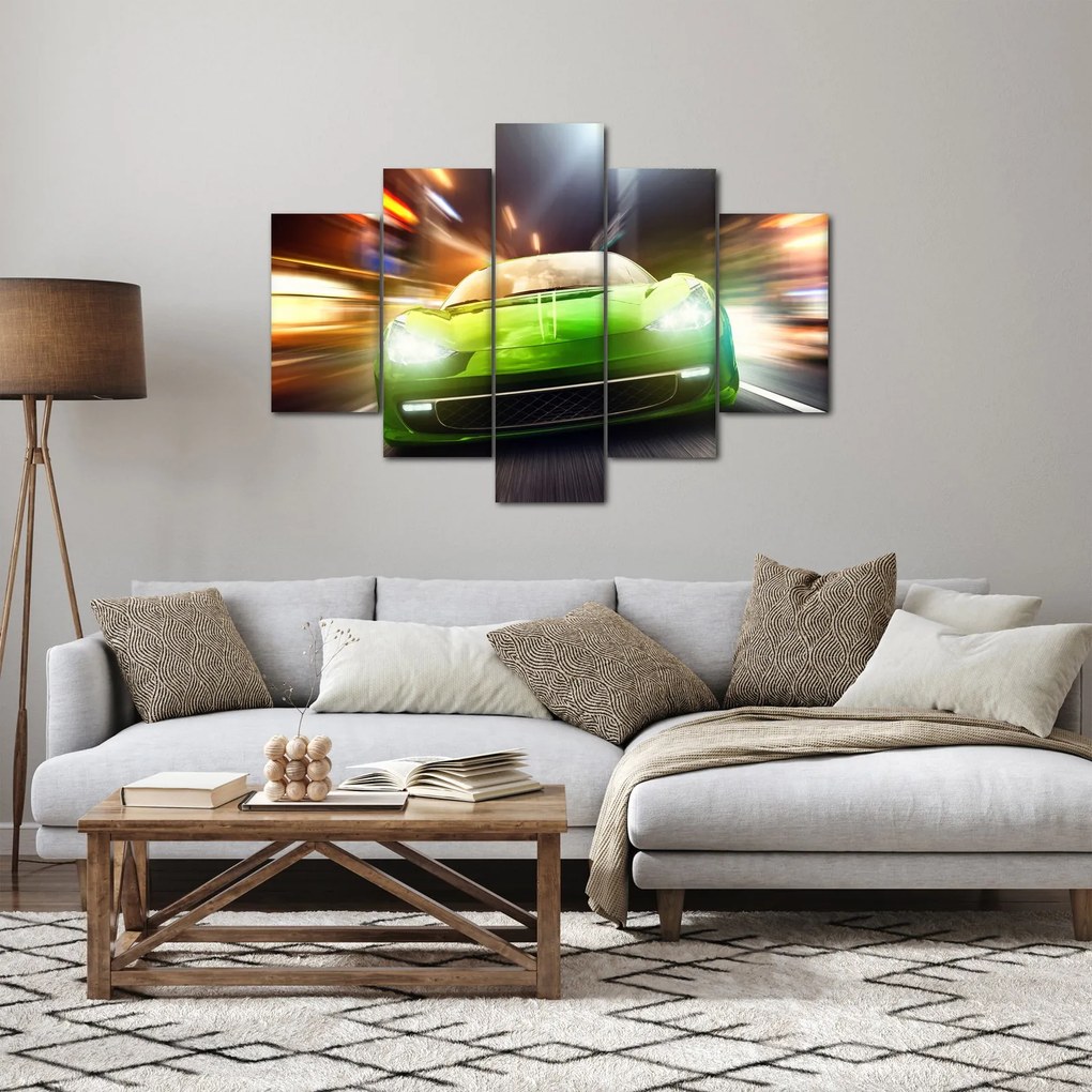 Kép - Zöld versenyautó (150x105 cm)