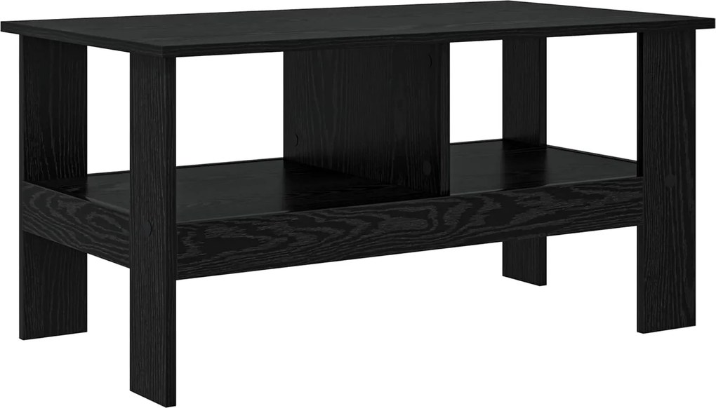 vidaXL Dohányzóasztal Fekete tölgy 90 x 50 x 45 cm Faanyag