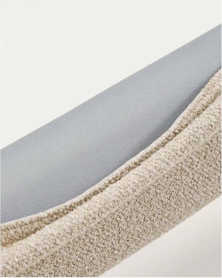 Bézs kárpitozott franciaágy ágyrács nélkül 160x200 cm Odina – Kave Home