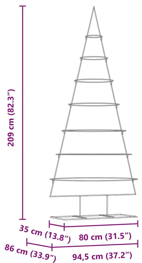 Fém karácsonyfa állvánnyal Arany 210 cm Porszórt Acél