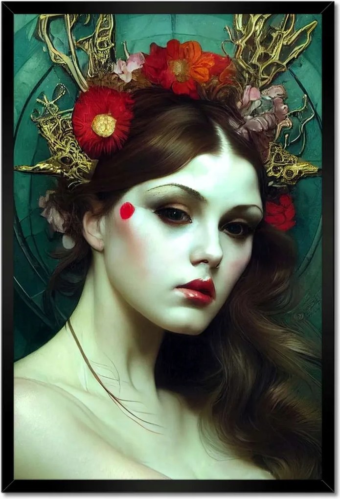 Poszterek keretben 40x60 Virágok a hajban Csaj