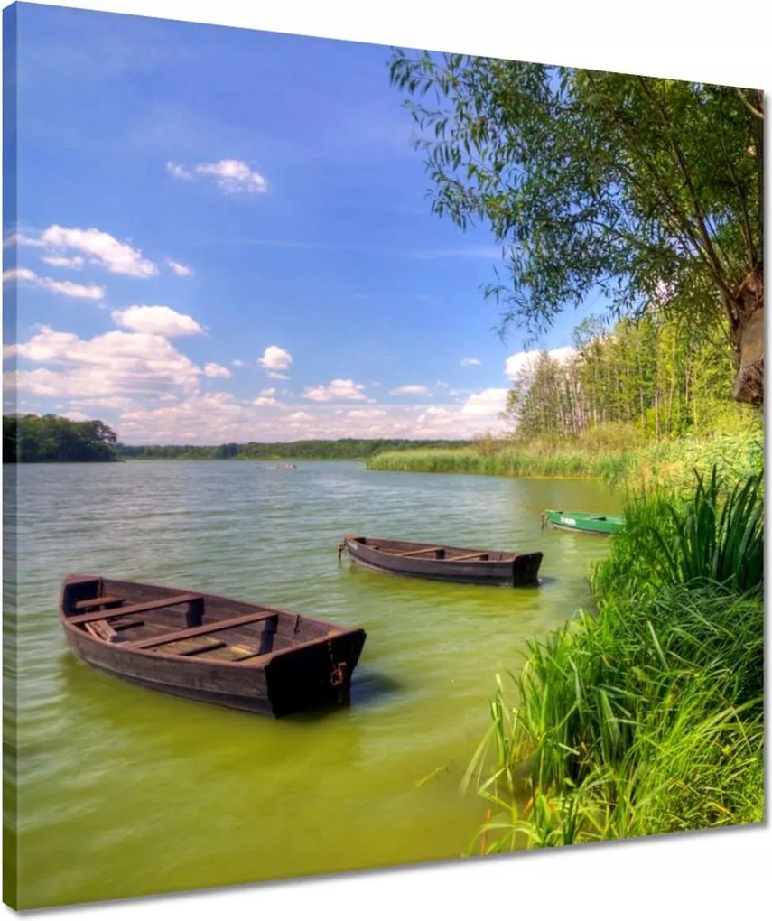 Vászonkép 50x50 Tó Csónakok Tájkép
