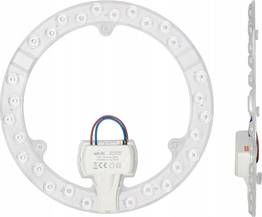 Univerzális Led fénypanel Avis II 24W 3000K Fehér Meleg Tápegység