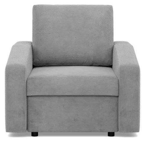 Zeus fotel, döntött kartámasz, kordbársony, hab töltet, szürke