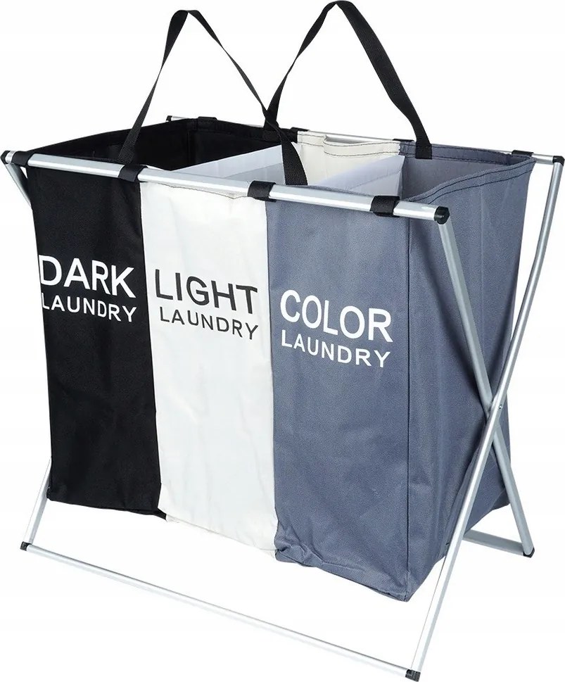 Osztott szennyestartó kosár szelektív hulladékgyűjtéshez 3 Rekeszes háromrekeszes fürdőszobai 105L