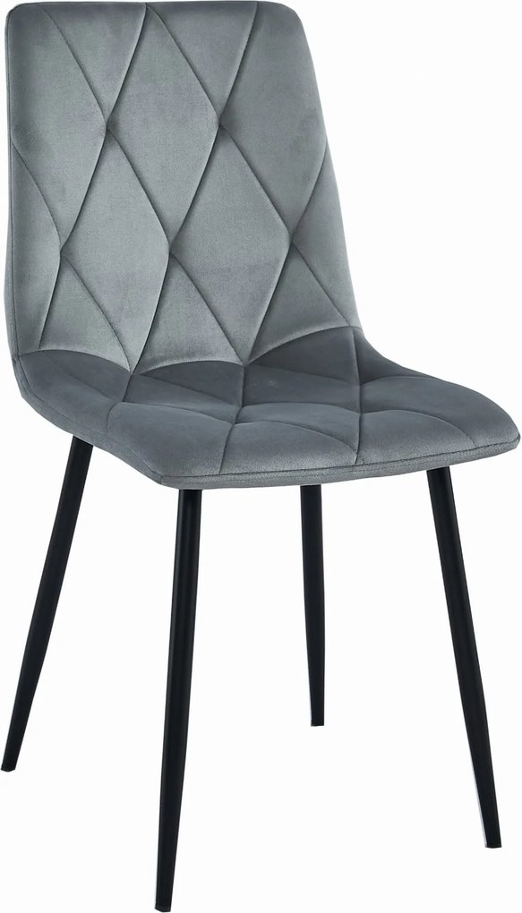 AKCIÓ Szürke bársony étkezőszék LIBRA fekete lábakkal II. osztály