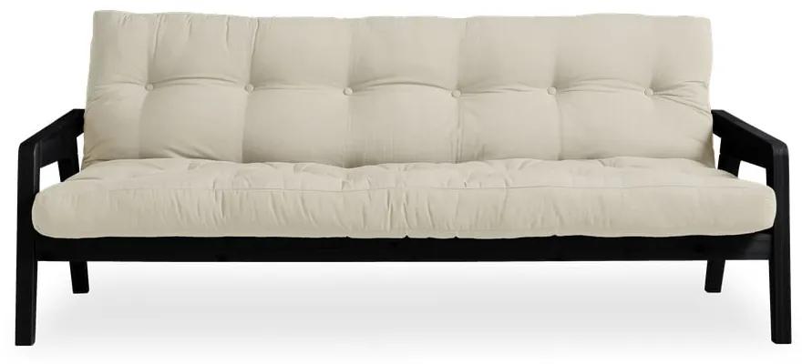 Grab Black/Beige fekete variálható kinyitható kanapé bézs futonnal - Karup Design