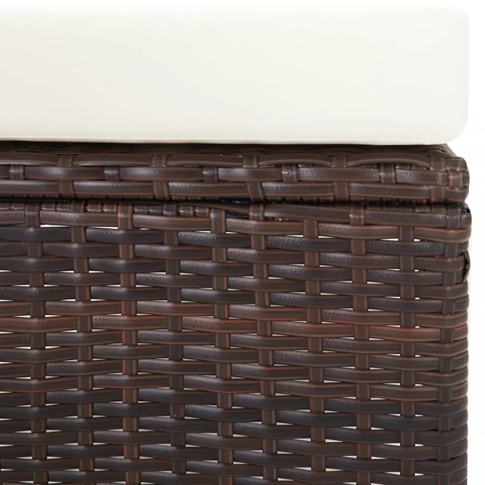 barna dönthető háttámlás polyrattan kerti szék párnákkal
