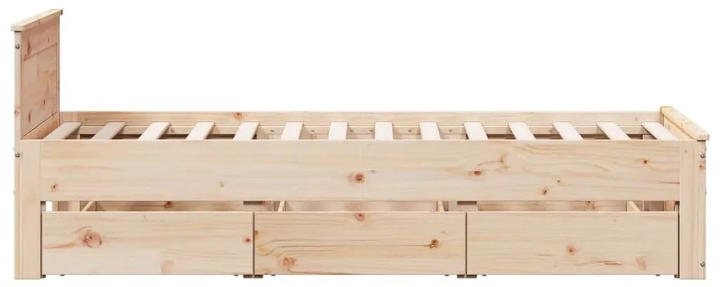 tömör fenyőfa ágy matrac nélkül fejtámlával 100 x 200 cm