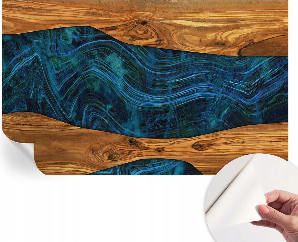 Modern öntapadós fali fotótapéta Kék fa 416x254 cm