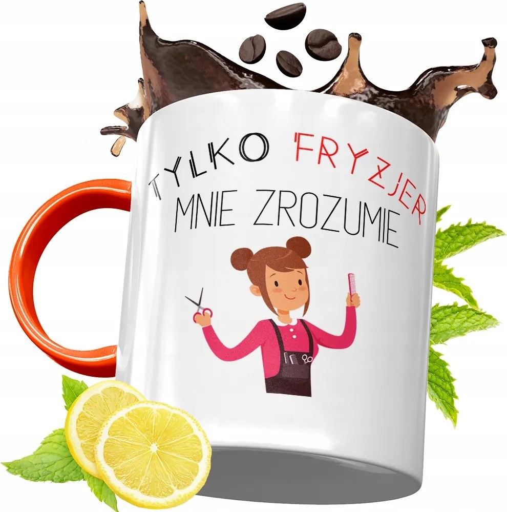 Narancssárga Bögre Fodrásznak Fodrász Ajándék fényképes nyomtatással