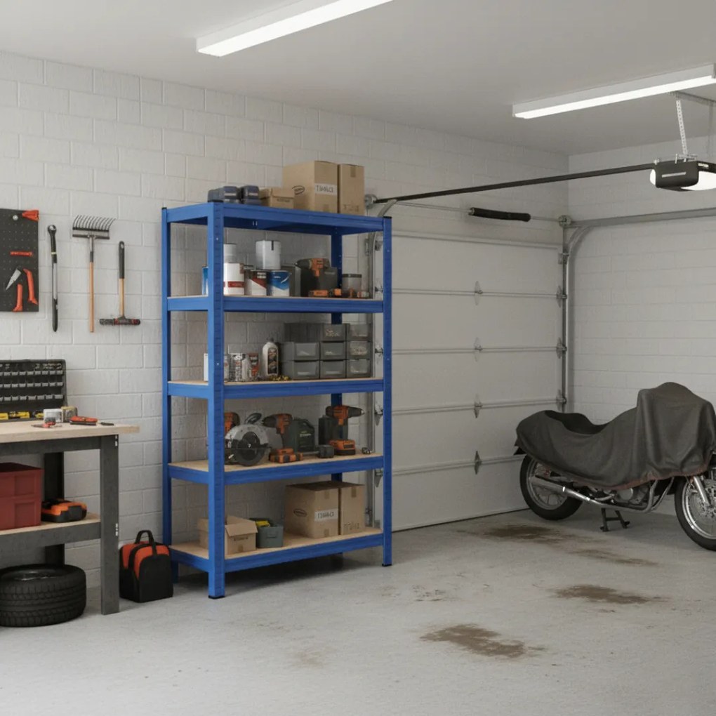 HEAVY nagy teherbírású polc, max 875kg, 90x40x180cm, kék Monzana