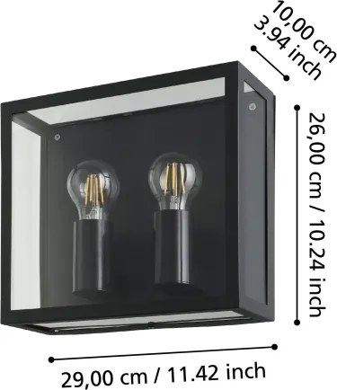 Eglo 900698 - Kültéri fali lámpa ALAMONTE 2xE27/40W/230V IP44
