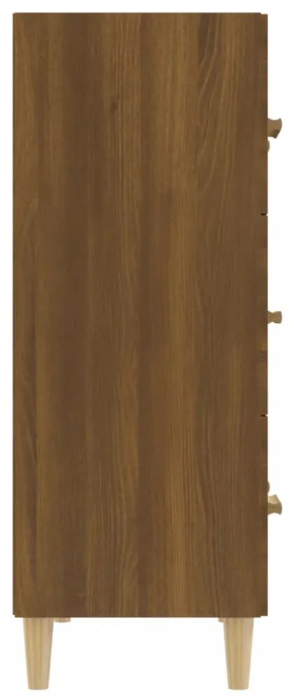 barna tölgyszínű szerelt fa tálalószekrény 70x34x90 cm