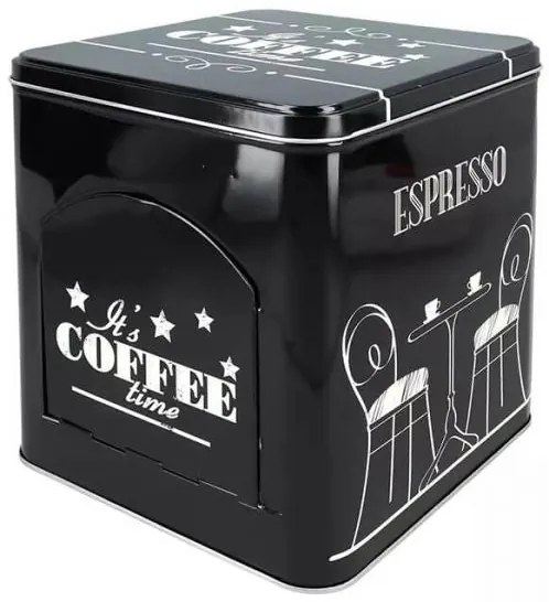 Coffee kávés fémdoboz ablakos adagolóval