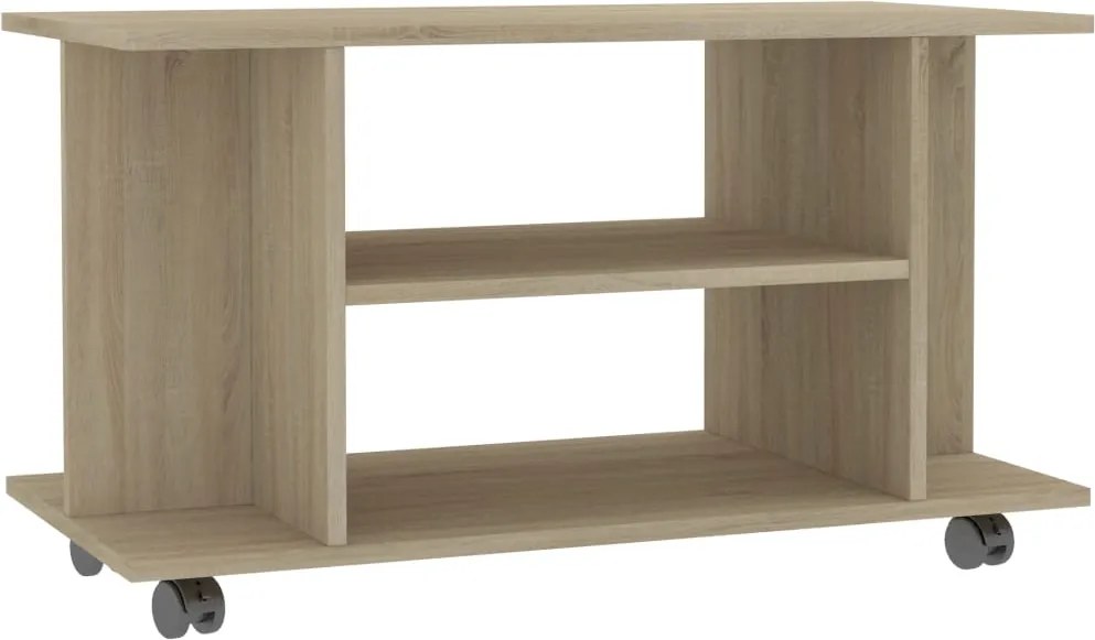 vidaXL sonoma tölgy színű szerelt fa TV-szekrény görgőkkel 80x40x45 cm