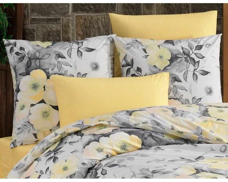 BedTex Pamut ágynemét Alisa sárga, 140 x 220 cm, 70 x 90 cm