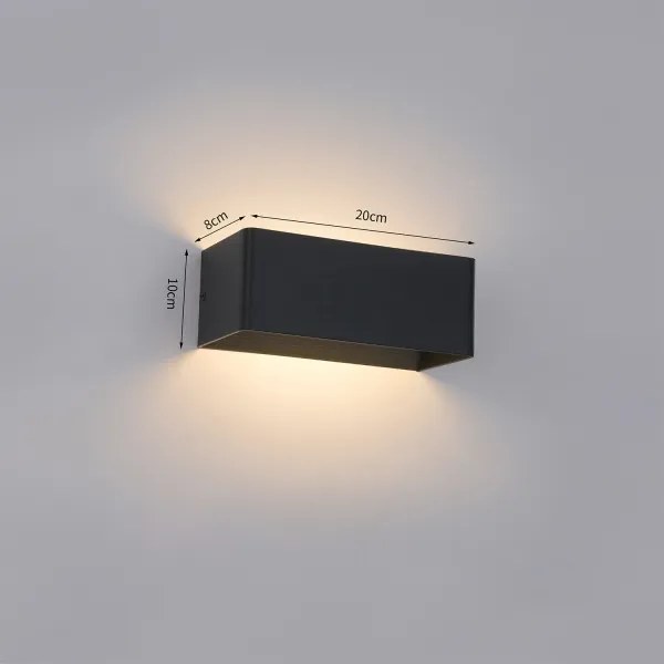 Brilagi - LED kültéri fali lámpatest DONNANI LED/7W/230V 20 cm fekete IP44