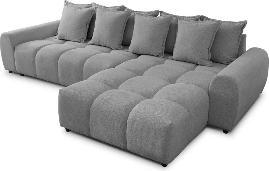 Szürke sarokkanapé (jobb oldali-heverő résszel) Albane – Ropez