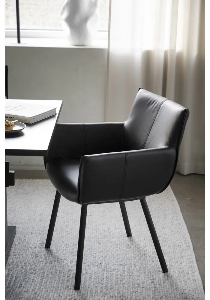 Fekete kárpitozott étkezőfotel szett 2 db-os Hinckley – Rowico