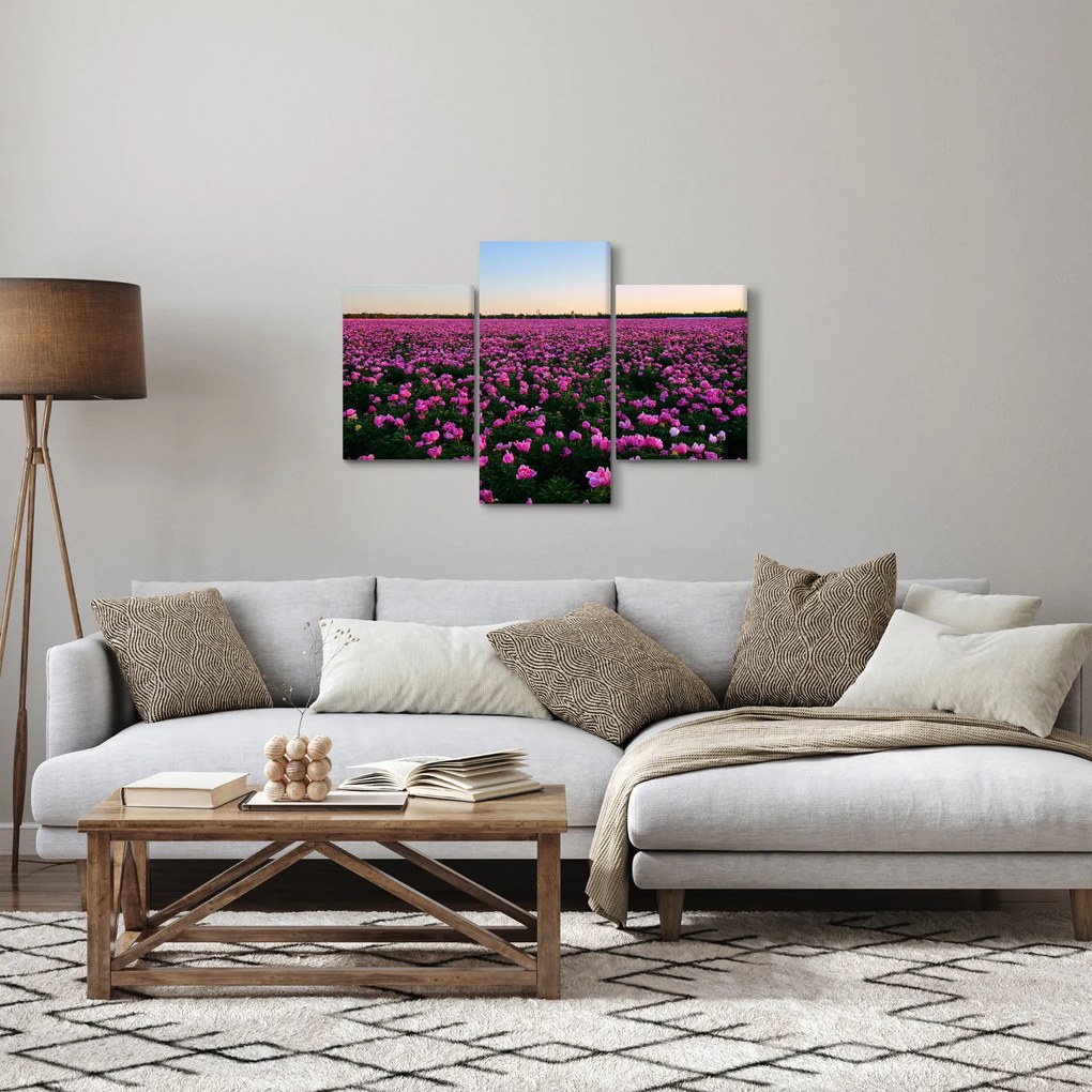 Kép - lila tulipánok rétje (90x60 cm)