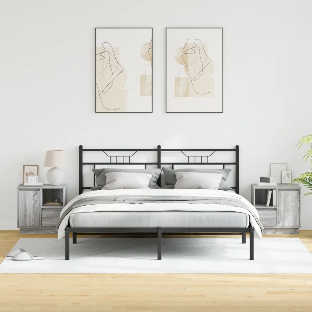 Éjjeli szekrény LED világítással 2 db Szürke Sonoma 50x34,5x50 cm
