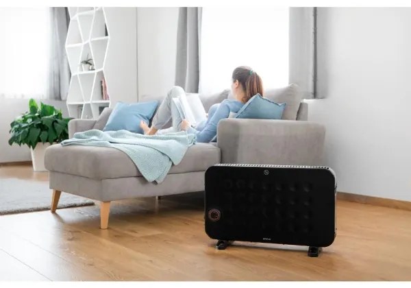 Sencor - Elektromos konvektoros fűtés 750/1250/2000W/230V termosztát IP24 fekete