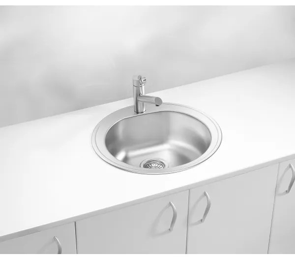 ALVEUS 1116756 - FORM konyhai mosogató 51 cm matt acél, 18,5 cm mély