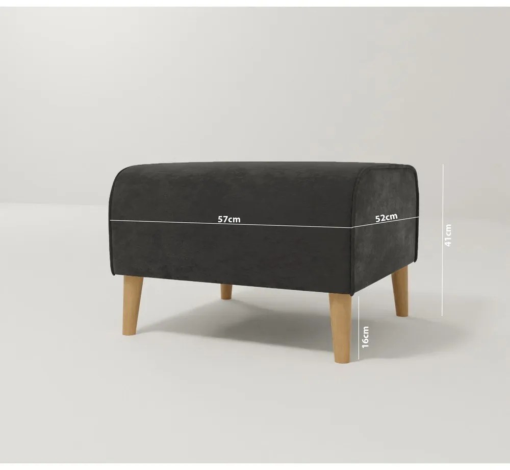 Sötétszürke bársony lábtartó Carole – Ropez