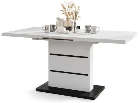 Kinyitható PAOLO étkezőasztal fehér/fekete