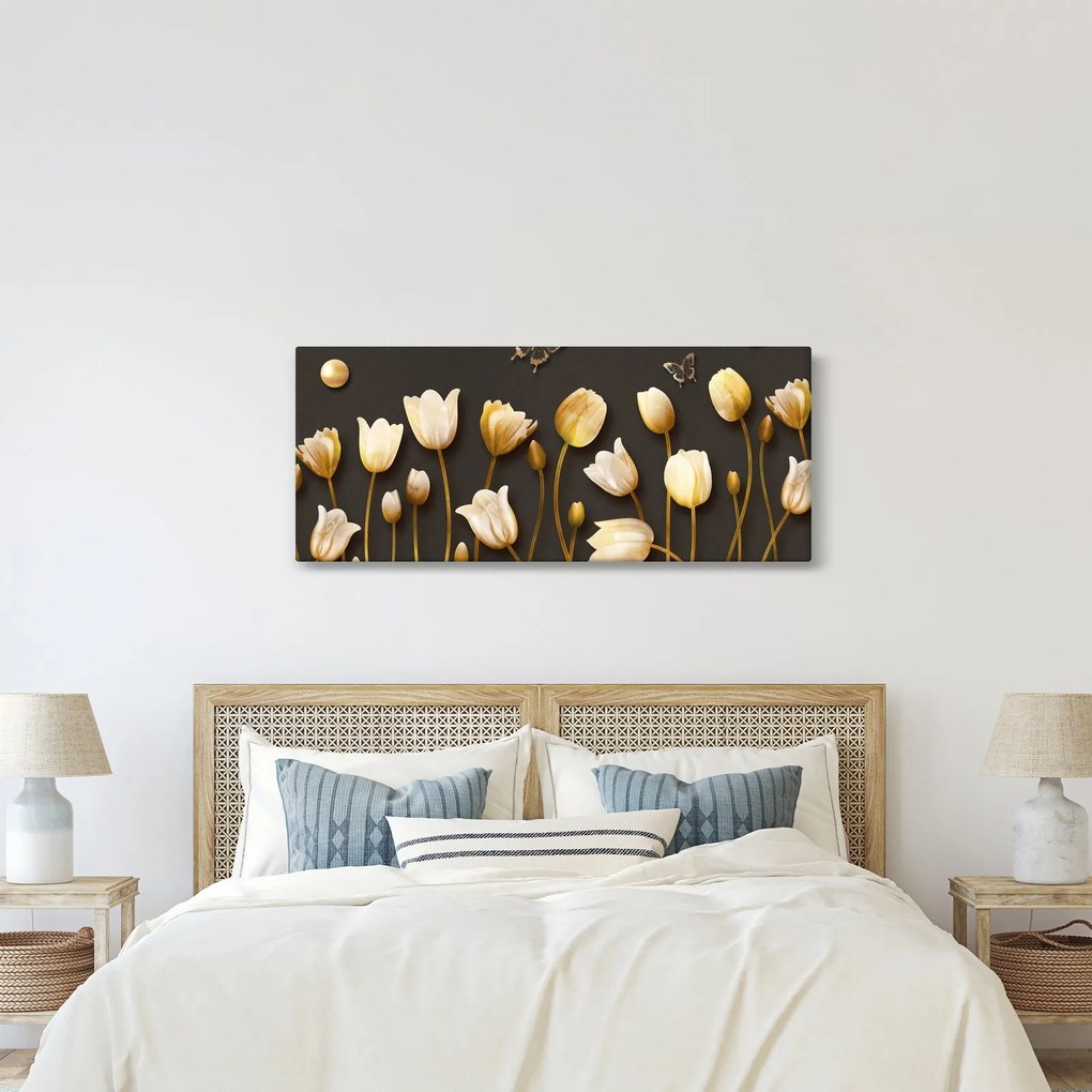 Kép - Tulipánok - absztrakt (120x50 cm)