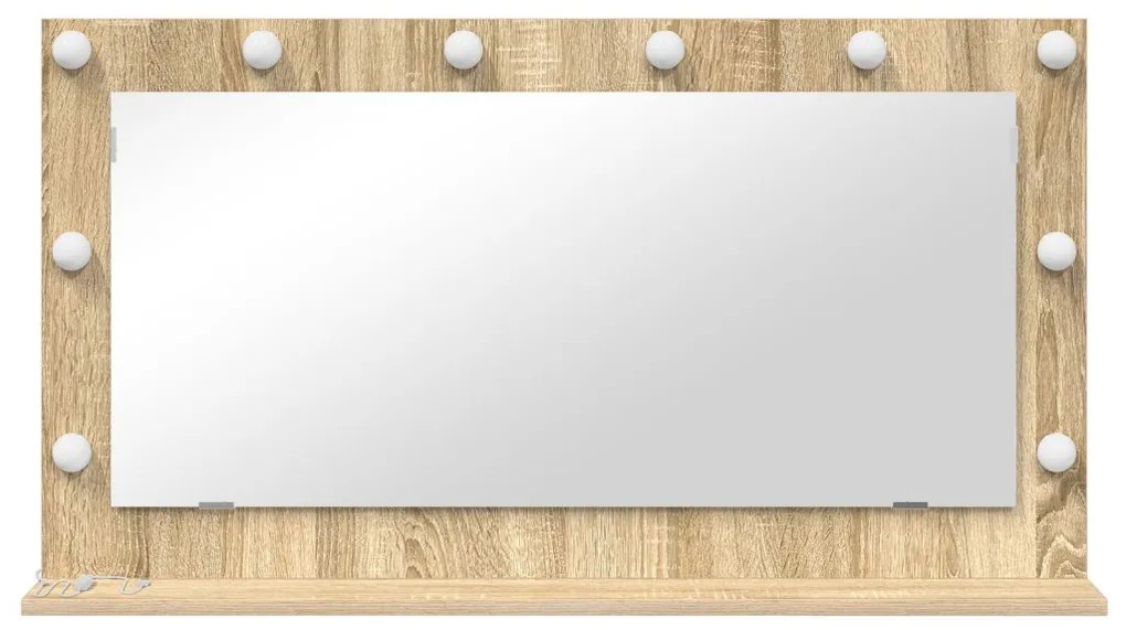 pipere tükör Sonoma tölgy MDF, Üveg 100 x 55 x 18 cm Pipere tükör