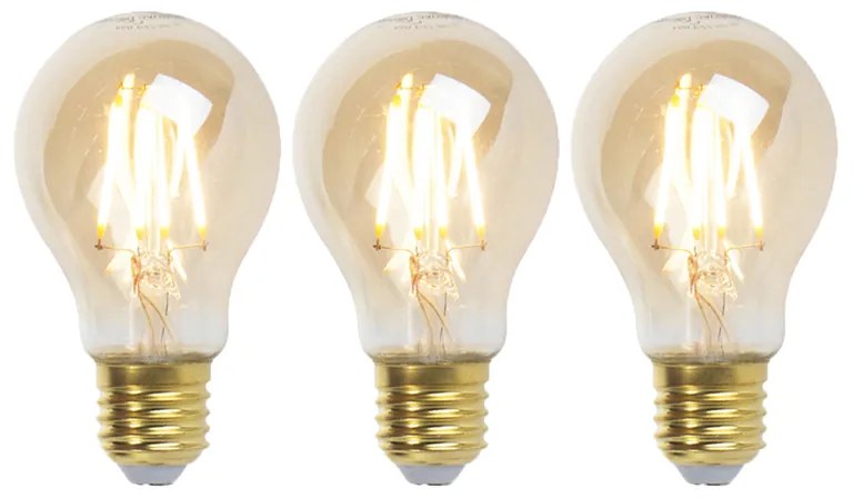 3 db-os készlet E27 szabályozható LED izzó Goldline 5W 380lm 2200K
