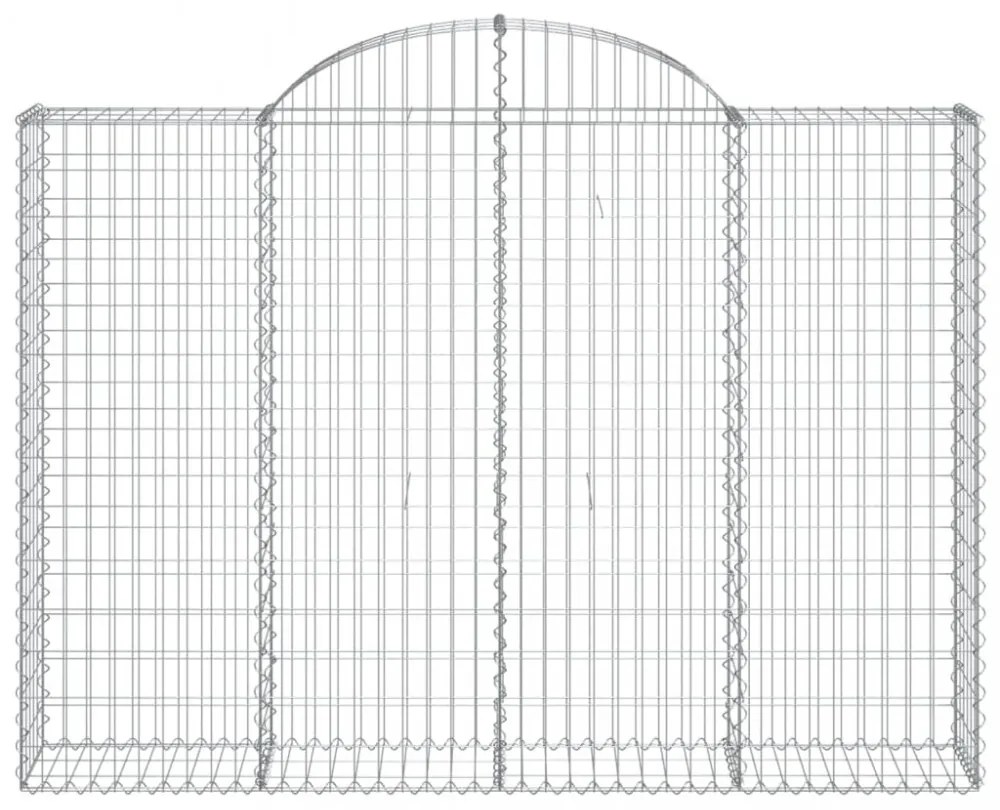 vidaXL 3 db íves horganyzott vas gabion kosár 200x30x140/160 cm