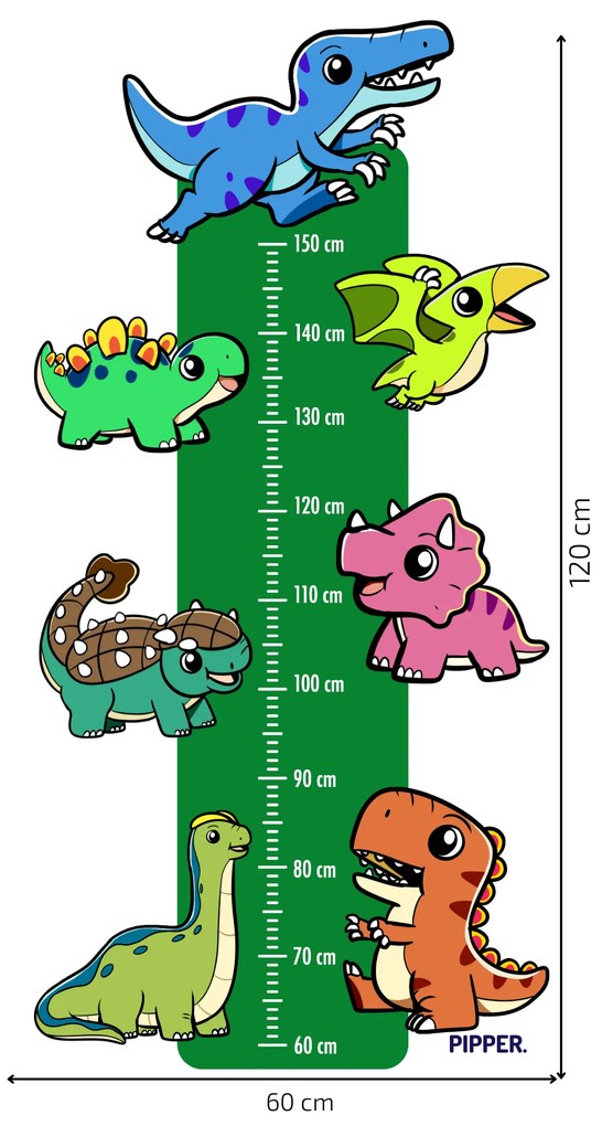 PIPPER. Textil falmatrica "Gyermek mérő - Dinoszauruszok"