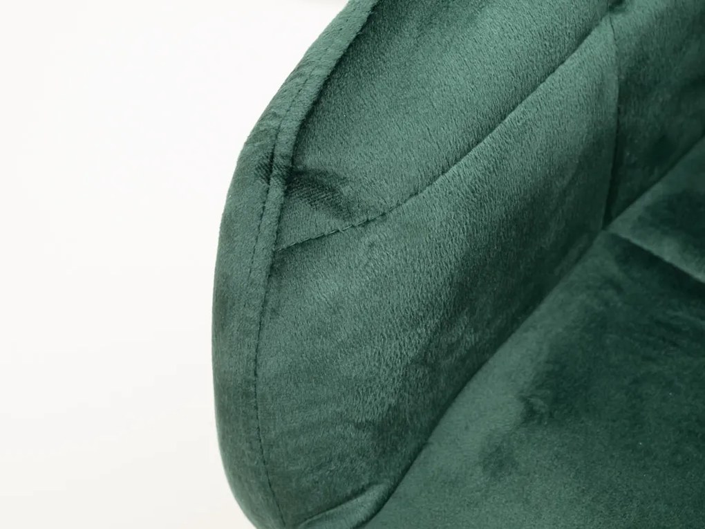 Sötétzöld MARLEN VELVET étkezőszék fekete lábakkal