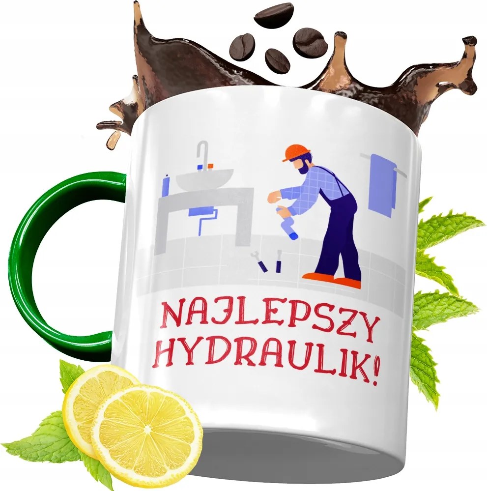 Zöld Bögre Vízvezeték Szerelőnek Születésnapi Ajándék Nyomtatott Fényképpel