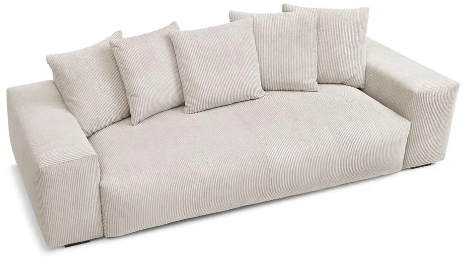 Krémszínű kordbársony kanapé 280 cm Voltaire – Bobochic Paris