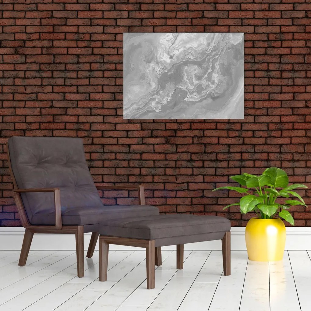 Üveg kép - Márvány fekete-fehérben (70x50 cm)