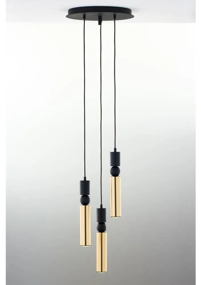 Jupiter 2016 - Csillár zsinóron ALAS 3xGU10/10W/230V arany/fekete