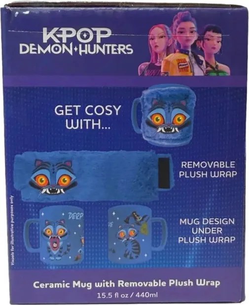 K-pop Démonvadászok Derpy porcelán bögre levehető plüss borítással 440 ml (15,5 oz) Díszdobozban