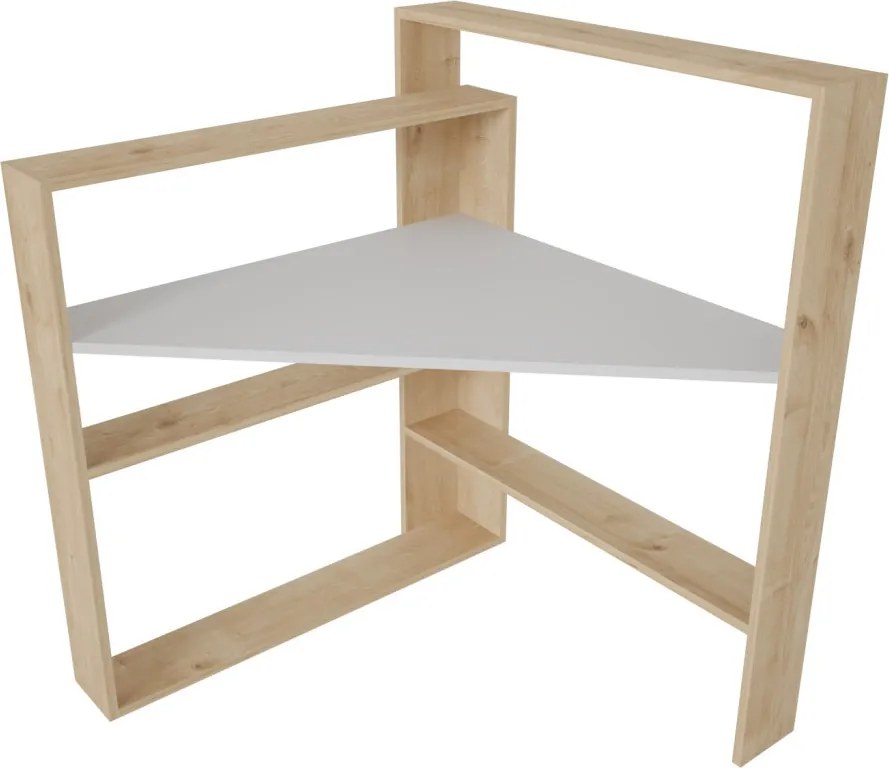 Kelly íróasztal, tölgy-fehér, 93,6 cm